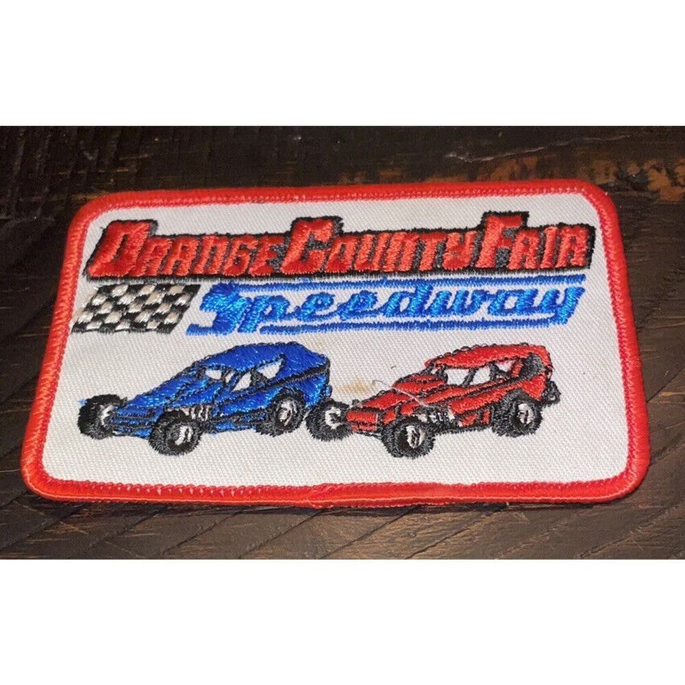 Vintage Orange County Fair Speedway Racing Patch Middletown NY Red‎ Blue 2.5"x4"